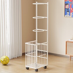 Simple and Stylish Basketball Rack, Home-Use Ball Rack for Badminton Rackets, Yoga Mats, Sports Equipment, Multi-Layer Storage Rack for Balls