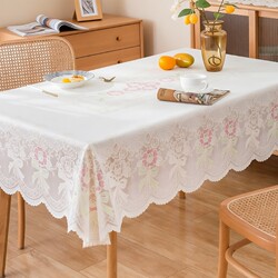 Rectangular Tablecloth, Waterproof, Oil-Proof, Washable, Heat-Resistant, Luxury Style, Pvc Coffee Table Mat, Table Cover