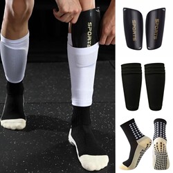 Football Shin Guard Sleeves Upgraded Version with Double-Layer Pockets for Men, Children's Shin Guards, Professional Calf Protection