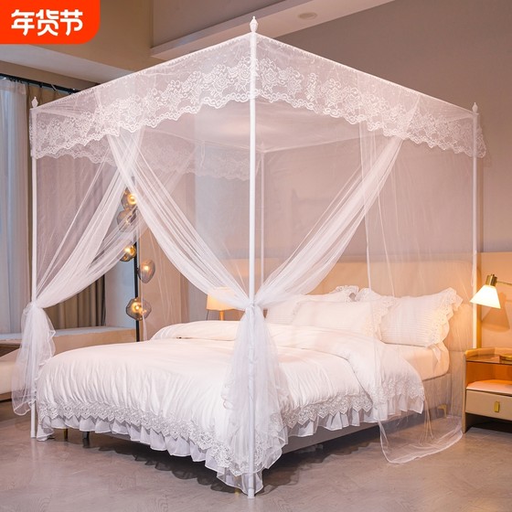 New palace door mosquito net household 1.5m princess floor 1.8 bracket encrypted thickened bedroom