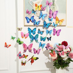 Butterfly Decoration 3D Realistic Simulation Entryway Arrangement Soft Decor Wall Stickers Bedroom Children's Creative Refrigerator Stickers Beautification Waterproof