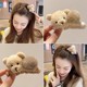 Bear fur ball hairpin female forehead bangs clip headwear 2024 new small grabber cartoon cute plush hairpin