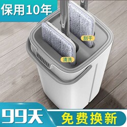 Mop for Home Use, One-Step Cleaning 2026, Hands-Free Flat Mop with Bucket, Lazy Cleaning Tool, Water Scraper