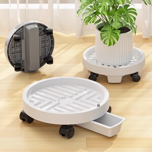 Mobile flower pot tray with wheel base roller universal wheel connection water tray mat thickened plastic bottom support pot plant