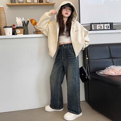 Girls' Sweatshirt Jacket Spring and Autumn 2026 New Style Children's Cardigan Clothing for Older Girls Stylish Fashionable Top