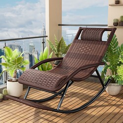 Rocking Chair, Adult Recliner, Can Sit or Lie Down, Leisure Chair, Adult Nap Chair, Rattan Chair, Balcony Lazy Chair, Heavy-Duty