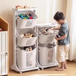 Younai Children's Toy Storage Rack Movable Multi-Layer Trolley Storage Rack Baby Building Block Organizer Storage Box