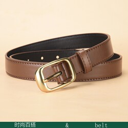 Women's Leather Belt, Versatile New Style Pin Buckle Fashion Casual Decorative Jeans Belt, Trendy Belt Ins