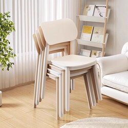 Modern Minimalist Home Dining Chair with Backrest, Thickened for Comfort, Suitable for Long Sitting, Plastic Stool, Commercial Dining Table Chair, Sturdy for Restaurant Use