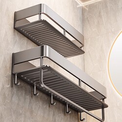 Bathroom Storage Rack, Toilet Washbasin Shelf, No-Drill Wall-Mounted High-End Storage Suction Cup