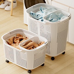Cream-Colored Dirty Laundry Basket for Home Bathroom, Wall-Mounted Storage Basket for Dirty Clothes, Large Capacity