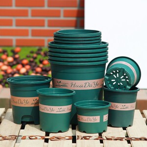 Upgraded three generation gallon basin household balcony plastic large diameter flower pot resin planting rose living room yard durable