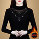 Long-sleeved tops for women in autumn and winter, half turtleneck, fashionable German velvet, foreign style, thickening, middle-aged mother's bottoming shirt with velvet inside