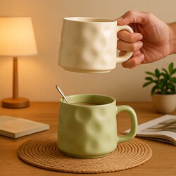 Ceramic Mug Cup for Home Use, Women's Design, 2024 Niche New Model, Office Drinking Cup, Breakfast Coffee Cup