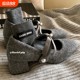 High-end gray ~ autumn and winter wear yyds! Evening breeze gentle woolen material single shoes plus velvet bow Mary Jane shoes