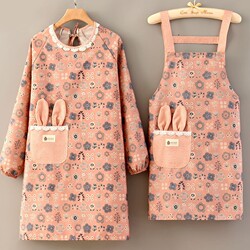 Long-Sleeved Women's Waterproof and Oil-Proof Apron, Breathable Workwear for Home and Work, Anti-Stain, Extended Length, Extra Wide, Anti-Abrasion Workwear