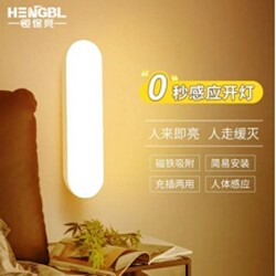 Fully Automatic Led Sensor Night Light for Dormitory Use, Bedside Night Light That Turns Off When No One Is Present, Plug-In Rechargeable Magnetic Wardrobe Light