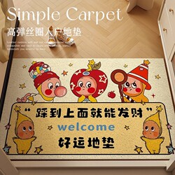 Cartoon Cute Household Anti-Slip and Dirt-Resistant Doormat for Entrance, Indoor and Outdoor Dust-Removing Wire Loop Door Mat