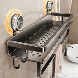 Suction Cup Bathroom Shelf, No-Drill Magic Storage Rack for Washroom, Toilet, and Wall-Mounted Storage
