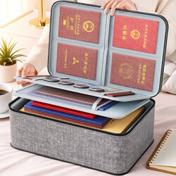 Japanese Document Storage Box for Home Use, Family Documents, Card Holder, Certificate, Passport Storage Box, Important Large-Capacity Organizer