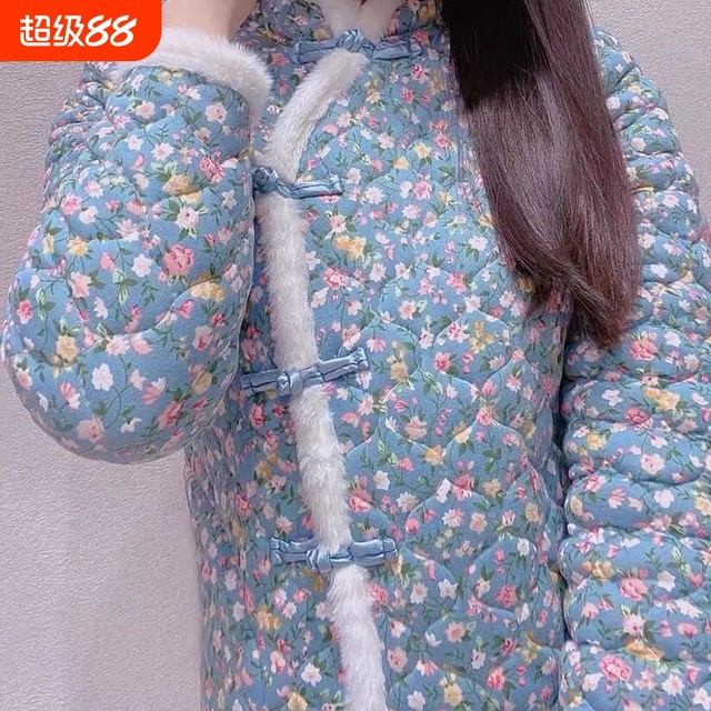 Net red cotton clothing autumn and winter Chinese thickened cotton jacket women's retro national mother Northeast cheongsam cotton jacket