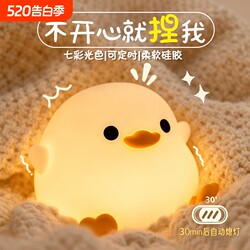 Doudou Duck Night Light Birthday Gift Bedroom Bedside Lamp Rechargeable Sleep Companion Light Timer for Children, Girls, and Best Friends Christmas