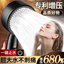 Pressurized Shower Head for Home Bathroom Water Heater, Shower Set with Hose and Multiple Settings
