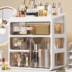 Cosmetics Storage Box, Dressing Table Storage Rack, Desktop High-End Organizer, Bathroom Sink Organizer, Multi-Layer Drawer Cabinet
