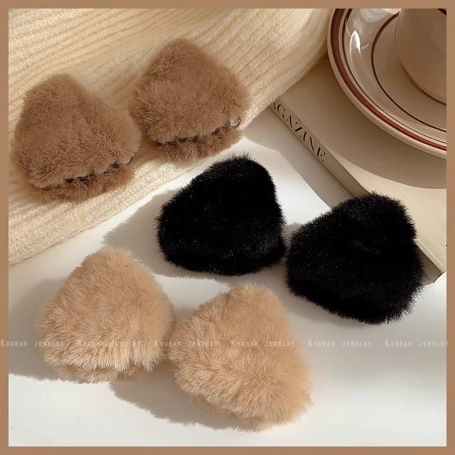 
Small bangs cat ear clip female high-end cute princess head autumn and winter hair clip forehead plush hairpin headdress
