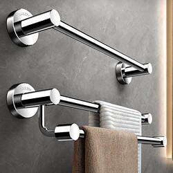 304 Stainless Steel Towel Rack Bathroom No-Drill Towel Holder Towel Bar Single Rod Storage Rack