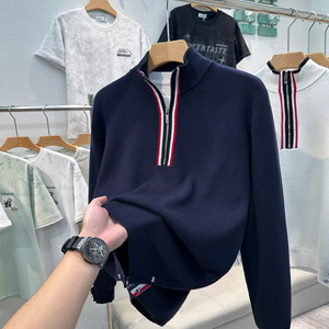 
Men's sweater jacket winter stand-up collar half-zip sweater knitted bottoming shirt men's inner wear winter sweater