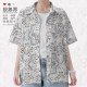 Hong Kong style cold and unique ethnic pattern street large size short-sleeved shirt men's and women's clothing autumn 0015 design