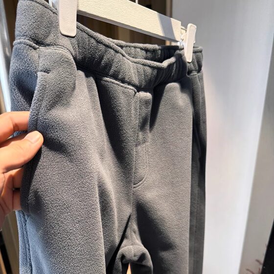 
Fried grade warm! Outdoor fleece pants! Double-layer composite fleece sports pants winter windproof warm casual pants