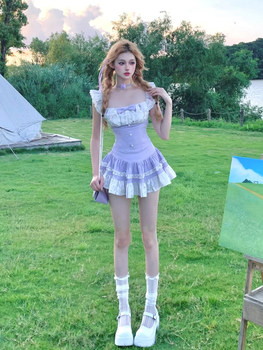 Women's Sweet Lace Fly Sleeve Top