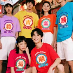 Colorful T-Shirts Customized for Family Gatherings, Short-Sleeved Shirts for Company Team Building, Group Activities, and Uniform Workwear with Logo Printing