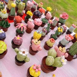 Jingdezhen Ceramic Trinkets Jingdezhen Creative Cute Handmade Ceramic Cactus Simulation Mini Succulent Potted Plants