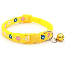 Pet Collar with Small Flower, Bell Collar for Small Dogs, Dog and Cat Neck Collar, Pet Leash, Adjustable to Prevent Loss