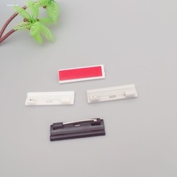 Name Badge Pin Accessories White Plastic Clip Buckle Pin Accessories Invisible Armband Fixed Work Number Tag Badge with Adhesive Backing