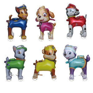 
Paw Patrol Team with Wheels and Pulleys Walking Animals Cartoon Balloons for Children Boys and Girls Birthday Party Decoration Stall Push