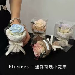 Mini Pocket Bouquet of Everlasting Artificial Flowers, Roses, Gift for Boyfriend/Girlfriend, Wedding Favor, Birthday Gift