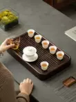 Khay trà gỗ đàn hương đen hộ gia đình nhỏ đựng nước khô bàn trà trà biển văn phòng đơn giản bằng gỗ nguyên khối bộ ấm trà trà khay đựng cốc nĩa gỗ Tấm