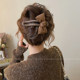 Korean style bow plaid one-word duckbill hairpin 2025 new style female high-end hair accessories for large hair on the back of the head