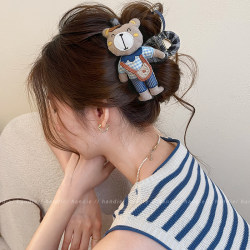 Cute Bear Ab-Sided Hair Claw Clip for Women 2026 New Large Size High-End Feel Hairpin for the Back of the Head Bowknot Shark Clip