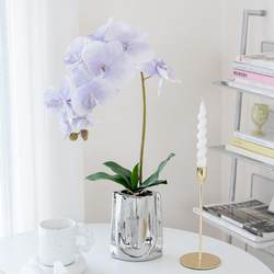 Light luxury high-end PU hand feeling Phalaenopsis fake flowers simulated flowers plant green plants artificial flowers decorative ornaments customized