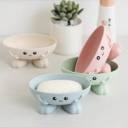 Wheat straw cartoon soap box creative bathroom three-dimensional soap box bathroom drain soap holder soap rack