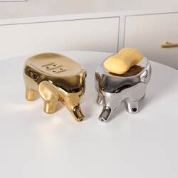 Nordic creative electroplated soap box drain soap box rack bathroom sink bathroom home customization