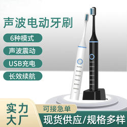 Portable travel internet celebrity sound wave electric toothbrush soft bristle household USB charging toothbrush adult model