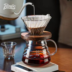 Bincoo Temperature-Controlled Pour-Over Coffee Set Glass Sharing Pot V60 Filter Cup Hand Grinder Complete Extraction Brewing Equipment