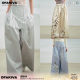 OfAkiva'All Things to Do's Full Cotton Fish Bone High Waist Pleated Printed Wide Legs
