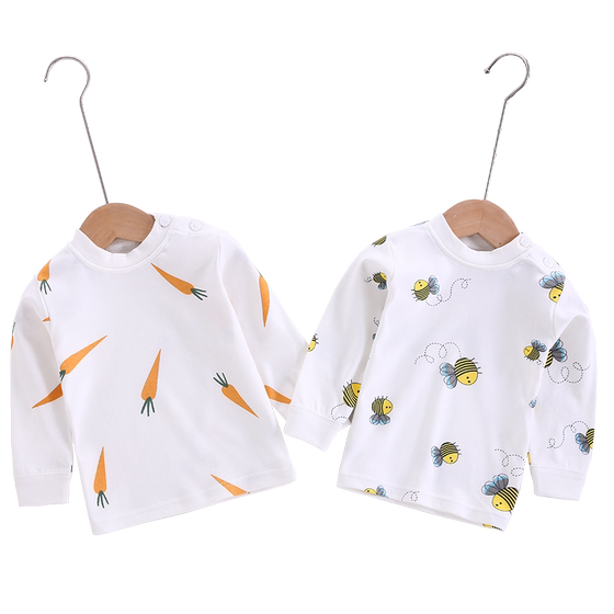 
Baby underwear single top 0-1 year old baby autumn clothes boys T-shirt long-sleeved base shirt pure cotton girls autumn clothes